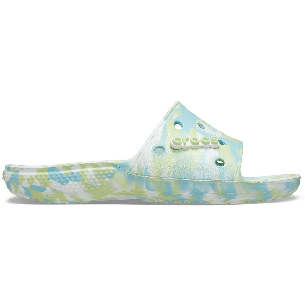 Turquoise Men's Crocs Classic Marbled Slides | NZ 1278RVDW